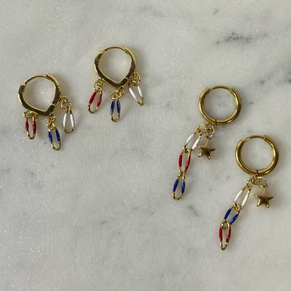 Huggie Hoop Buffalo Football Earrings