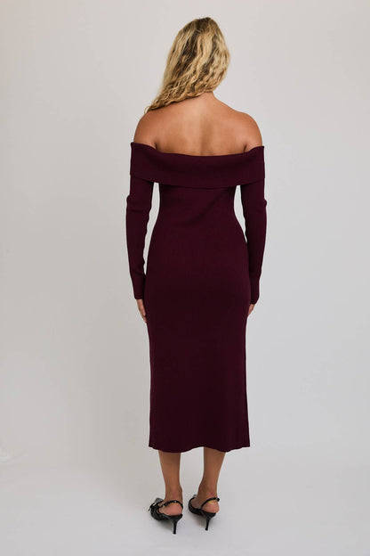 Off The Shoulder Asymmetrical Sweater Dress