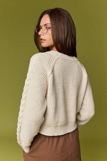 Eva Cable Knit Raglan Sweater