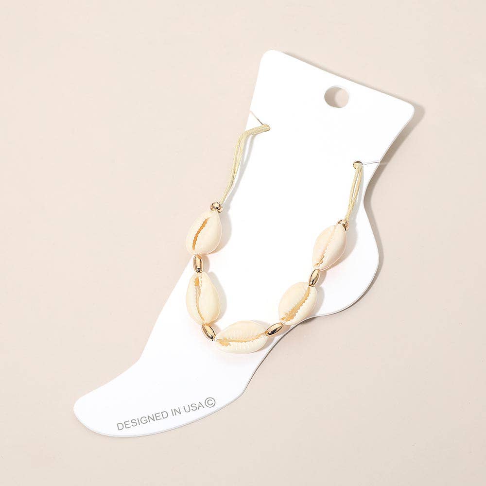 Coastal Shell Beaded Anklet