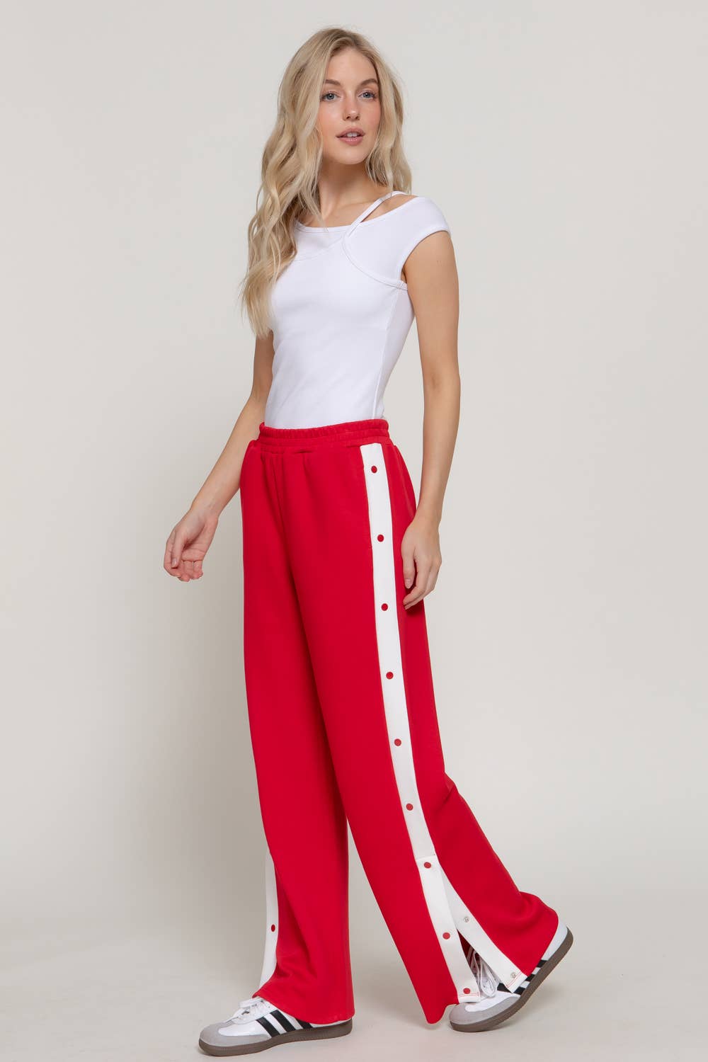 Soft Modal Scuba Side Panels Pants - (Navy or Red)