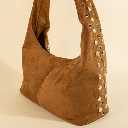 Rivet Studded Shoulder Bag - 2 colors
