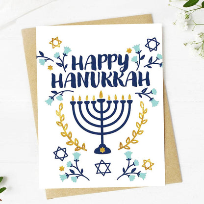 "Happy Hanukkah" Star of David Greeting Card