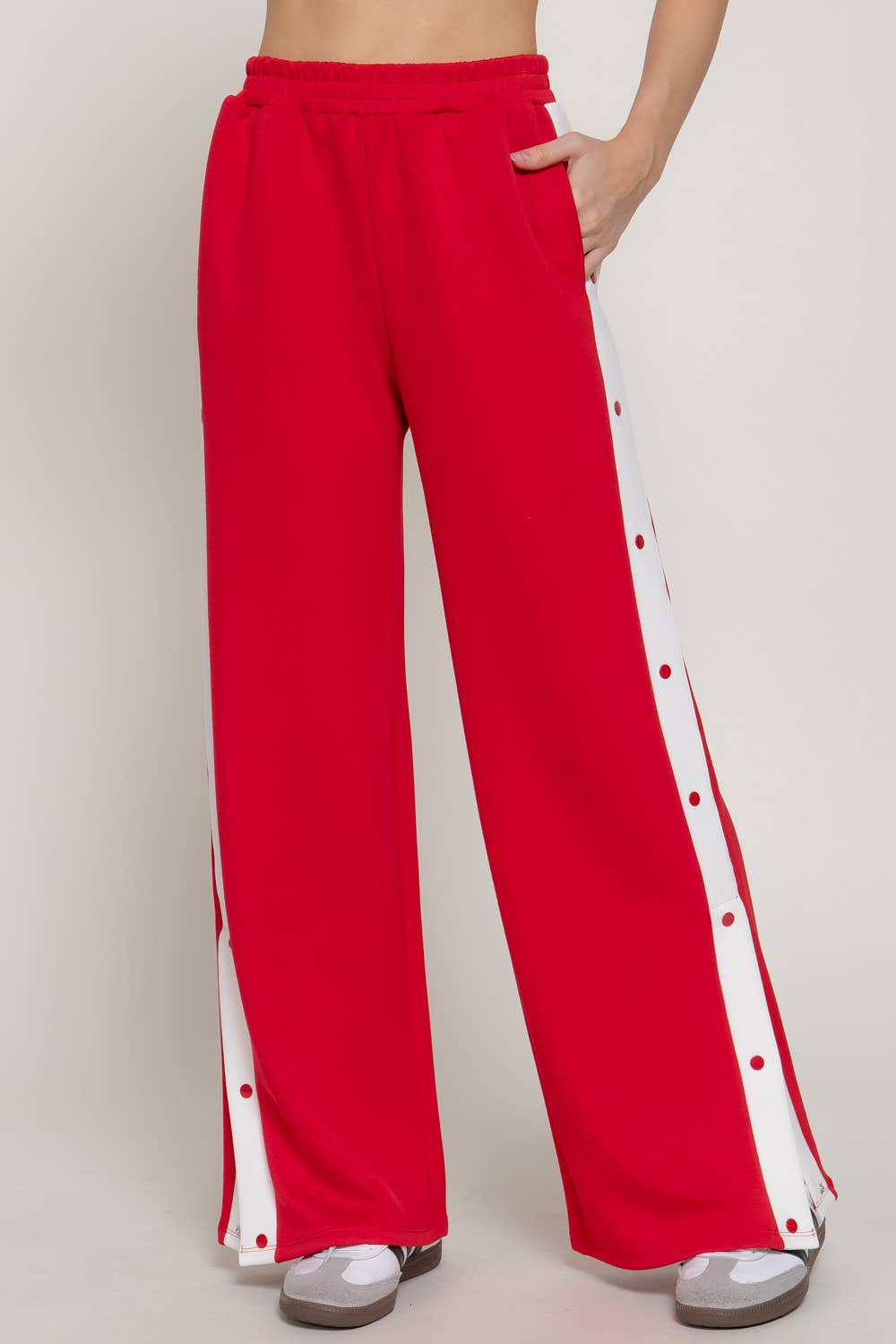 Soft Modal Scuba Side Panels Pants - (Navy or Red)