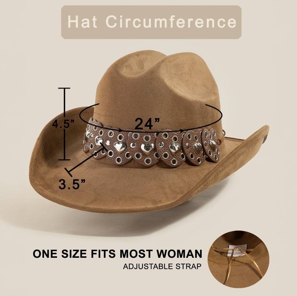 Heart Strap Belt Western Cowboy Hat