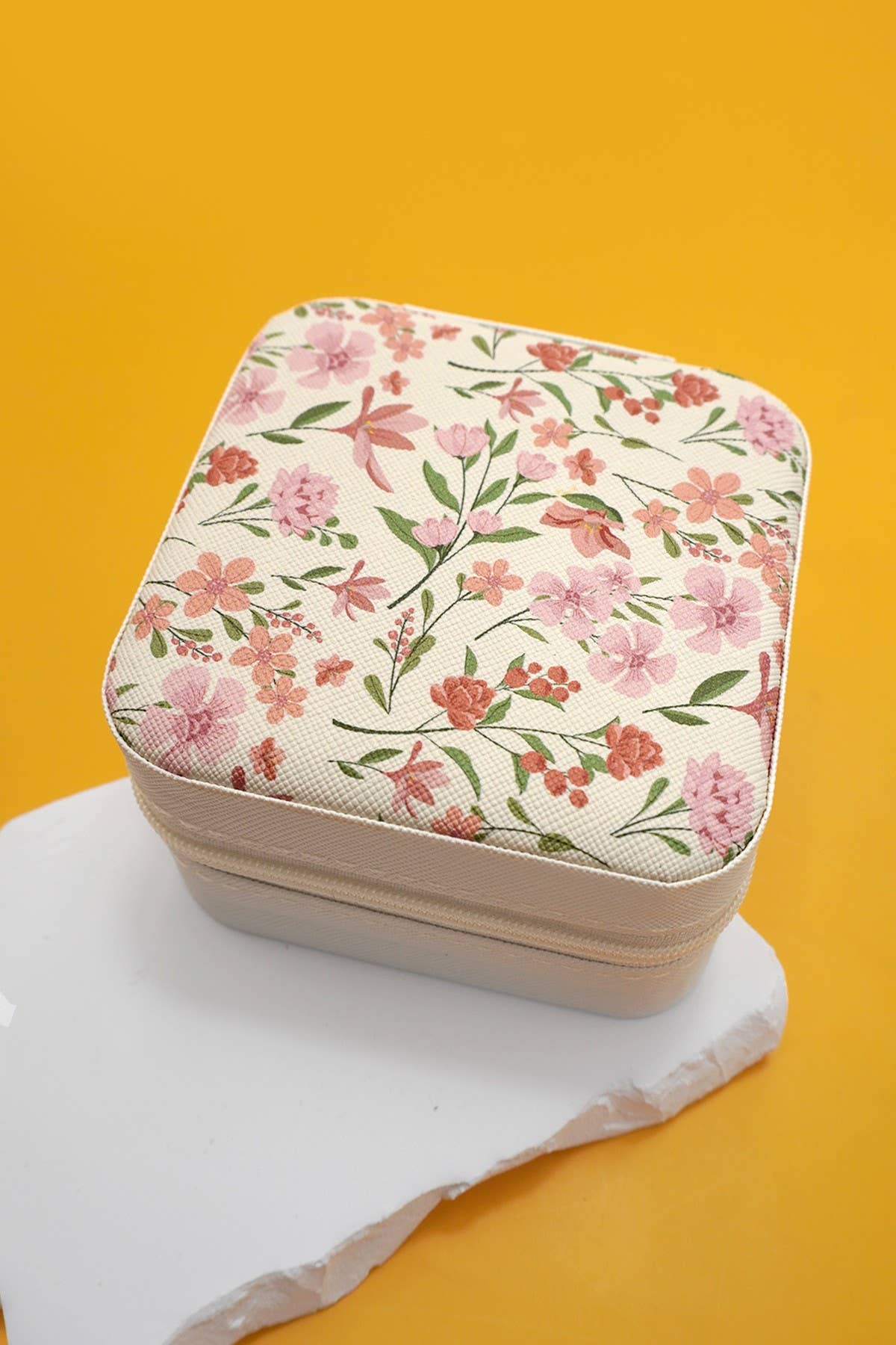 Floral Jewelry Travel Box Case