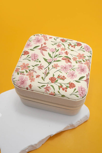 Floral Jewelry Travel Box Case