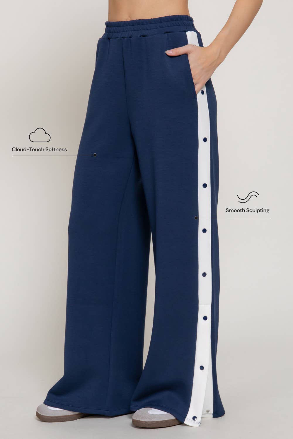 Soft Modal Scuba Side Panels Pants - (Navy or Red)