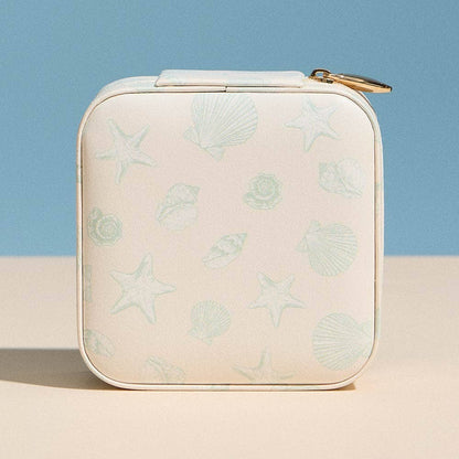 Sealife Pattern Print Portable Square Jewelry Box