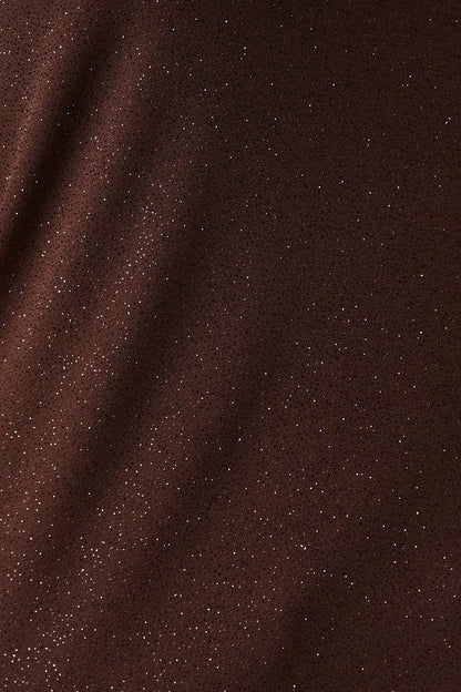 Brown Shimmer Square Neck Top
