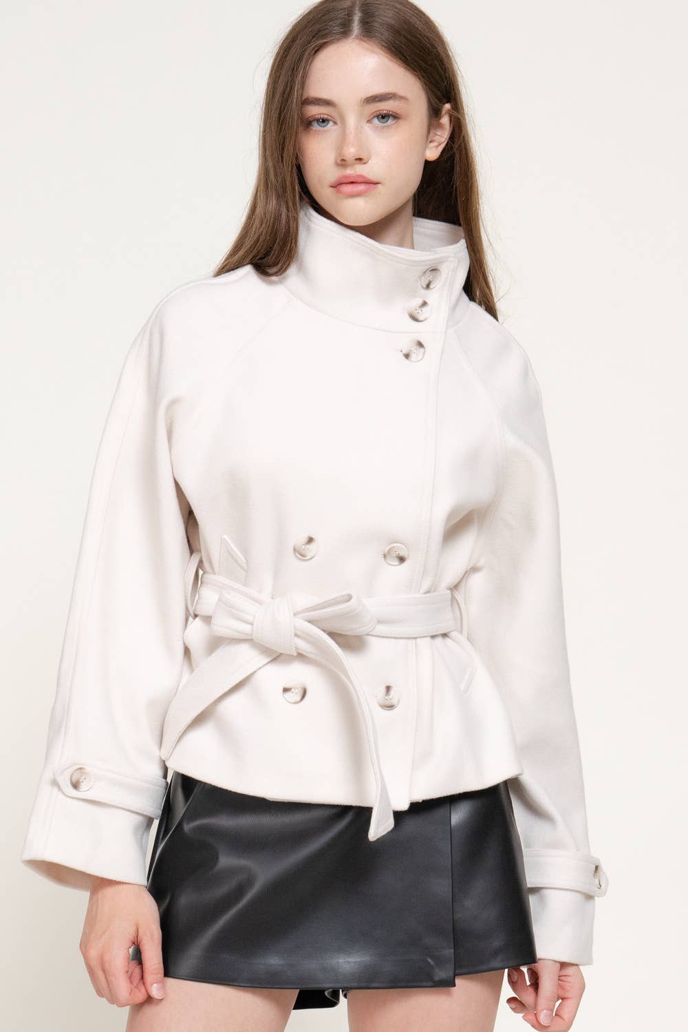 High Neck Double Breasted Jacket