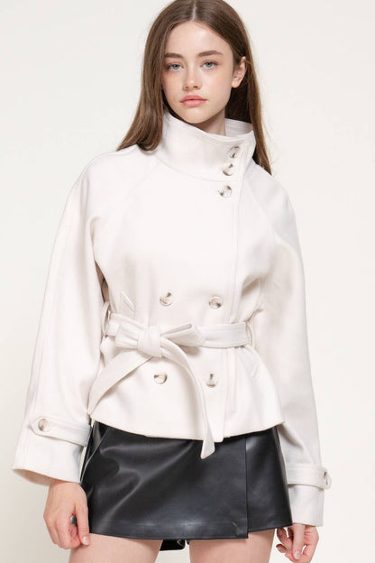 High Neck Double Breasted Jacket