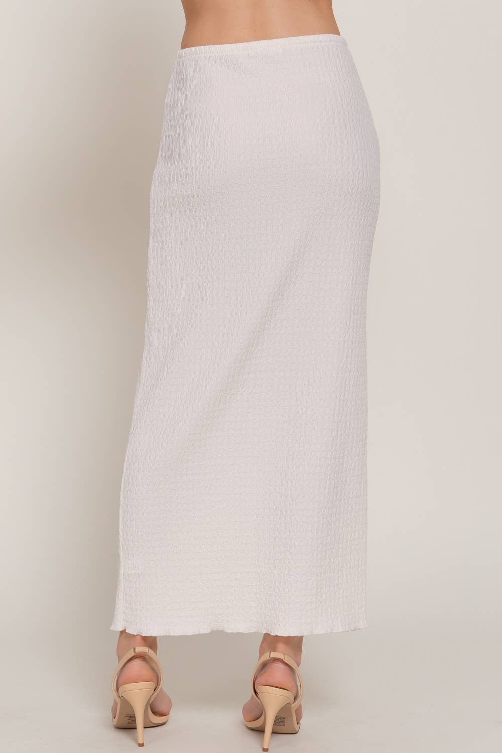 Ivory Adjustable Texture Knit Skirt