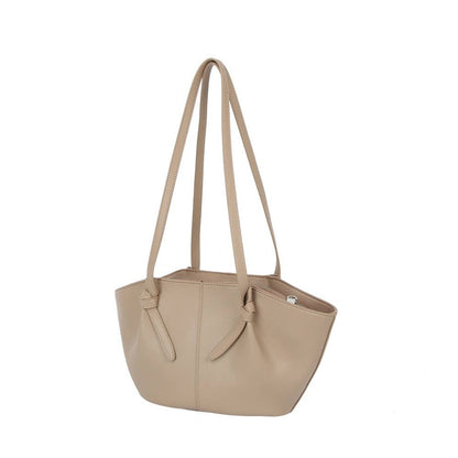 Twist Lock Winged Shoulder Tote Bag (Blue or Taupe)