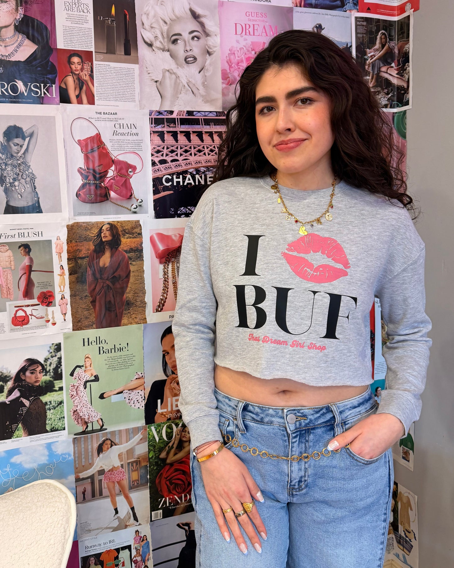 I Love BUF Crop Sweatshirt