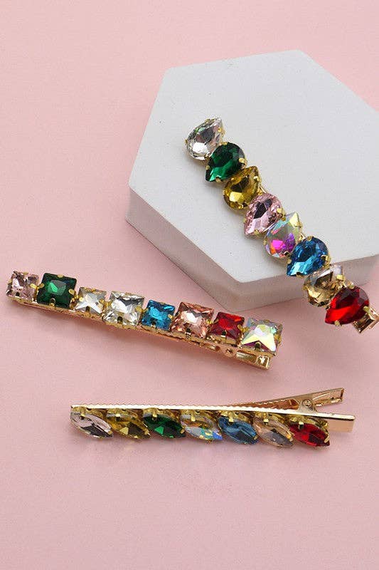 Holiday Rhinestone Hair Barrette