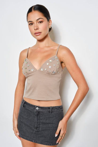 Dahlia Button Detail Tank Top