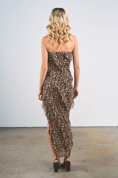 Leopard Ruffled Maxi Dress