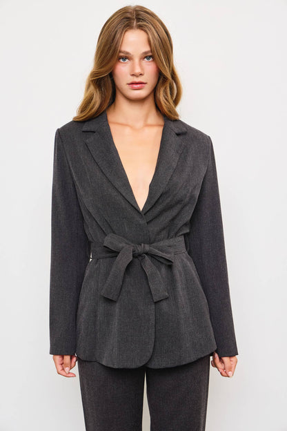Belted Fitted Blazer