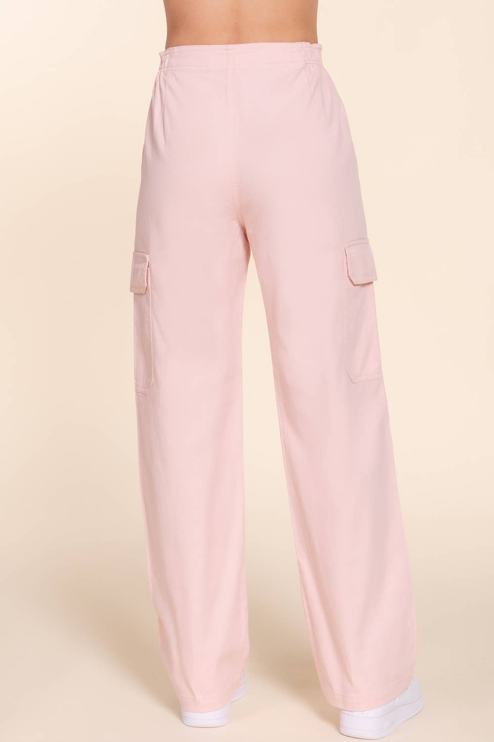 Light Pink Denim Cargo Long Pants