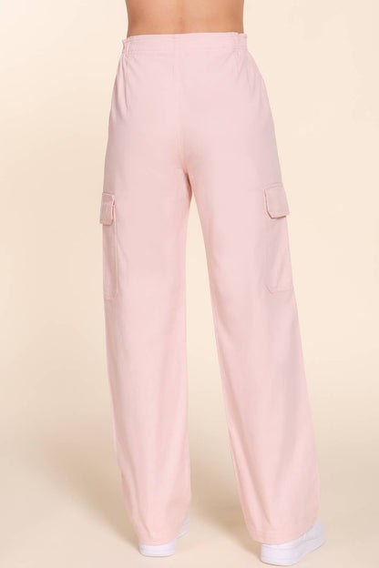 Light Pink Denim Cargo Long Pants