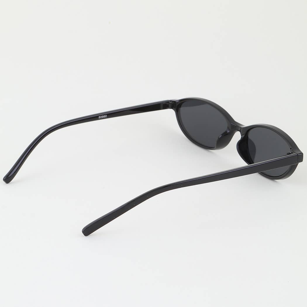 Sleek Small Lens Chic Oval Sunglasses