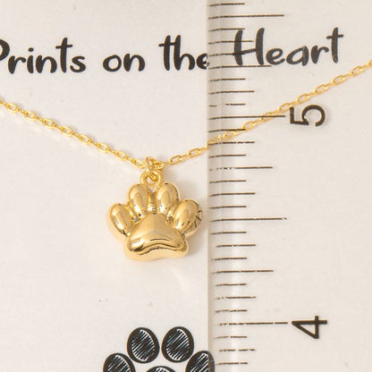 Gold Dipped Paw Pendant Necklace