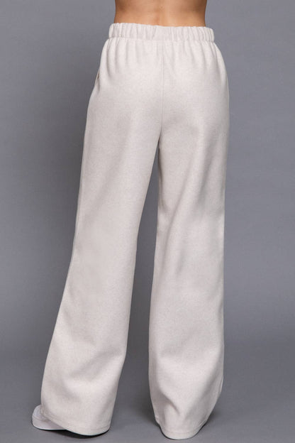 Waist Elastic with Side Pocket Soft Felt Pants