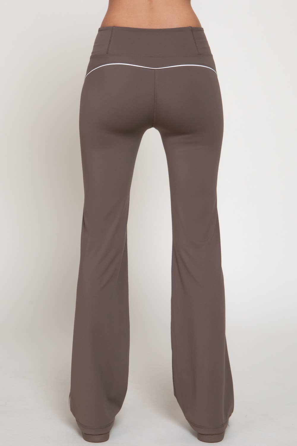 Coffee Contrast Piping Workout Pants