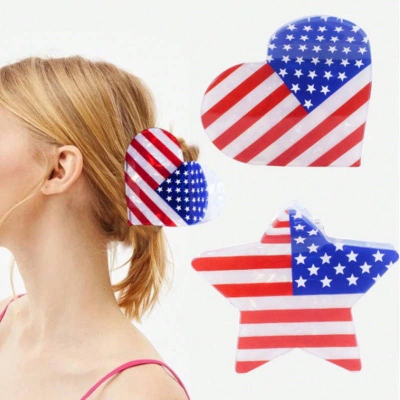 USA Flag Claw Clip