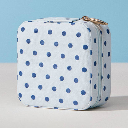 Polka Dot Pattern Print Portable Square Jewelry Box