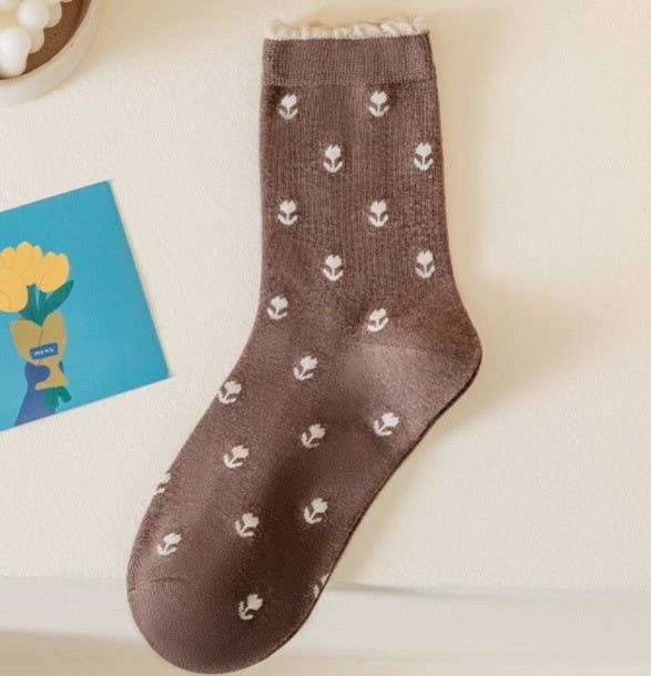 Floral Cotton Socks - 3 Colors