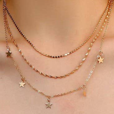 Stainless Steel Star Gold Charm Necklace