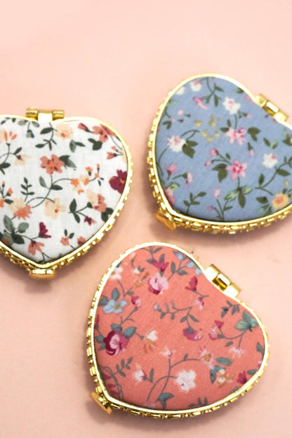 TRAVEL POCKET COMPACT HANDHELD FLORAL MIRROR | 40M103