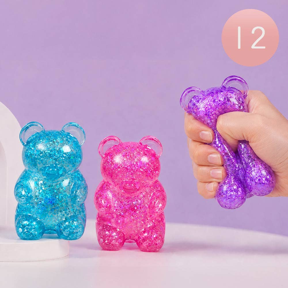 Glittered Gummy Bear Squeeze Stress Relief Toy