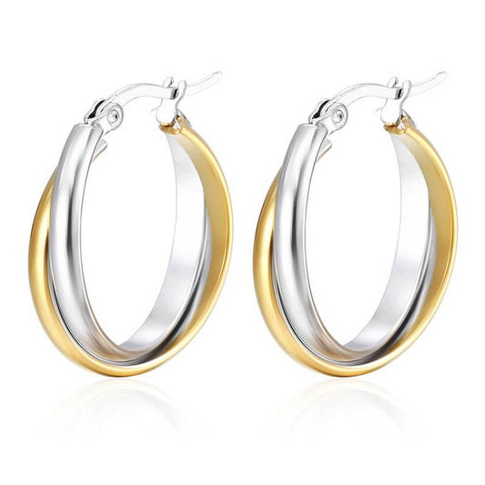 Stainless Steel Dual Tone Hoops