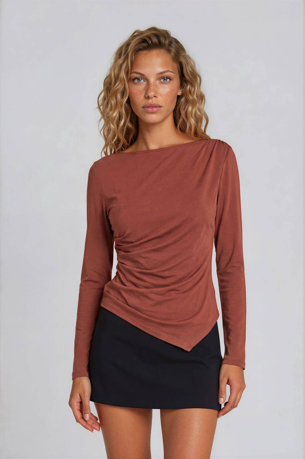 Boat Neck Rust Top