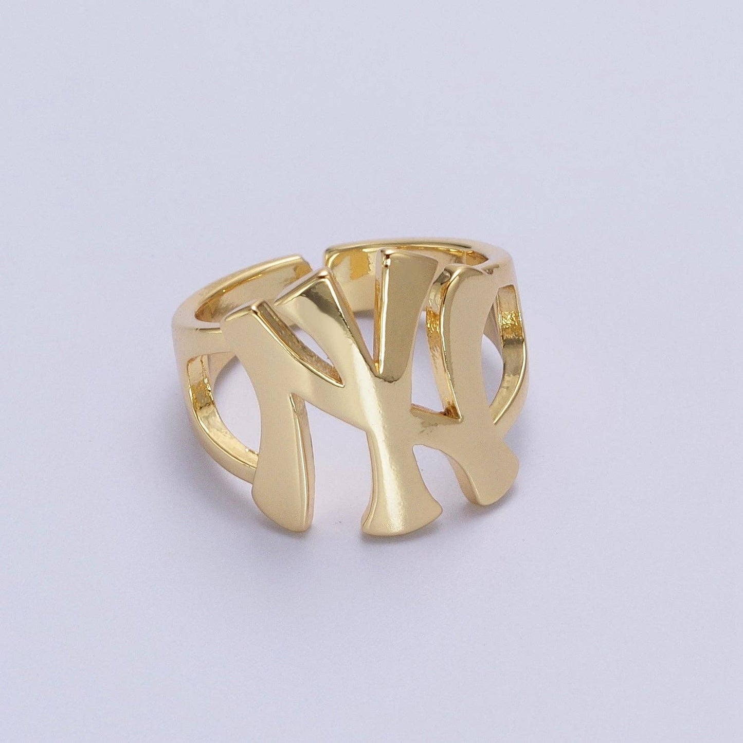 Gold NY Yankees Baseball Statement Ring