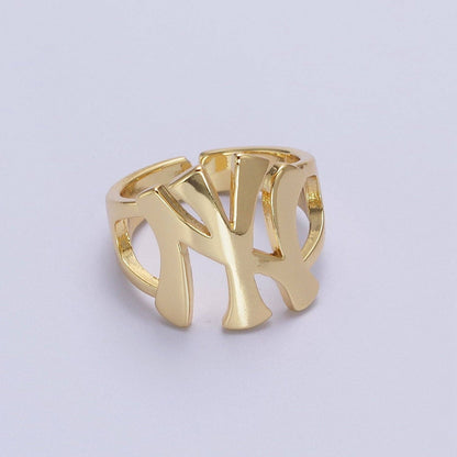 Gold NY Yankees Baseball Statement Ring