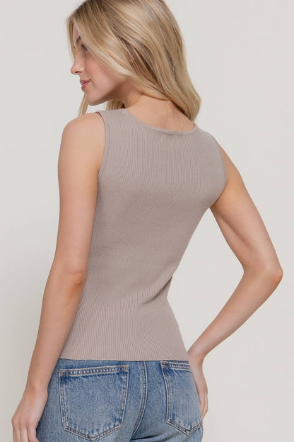 Boat Neck Top with Diagonal Placket
