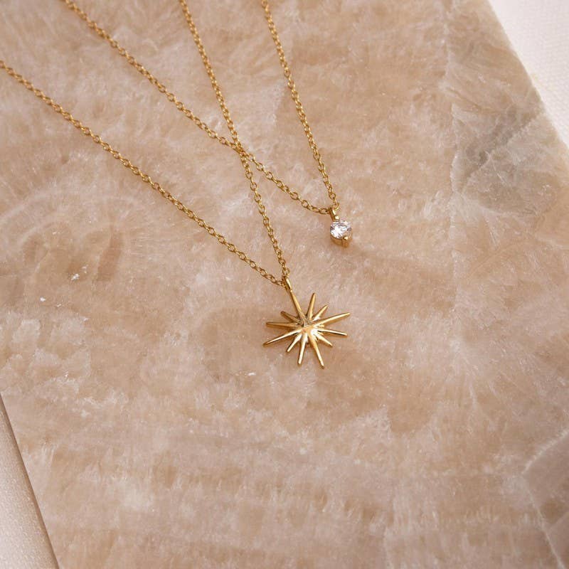 18K Starlight Pendant Layered Necklace | Gold