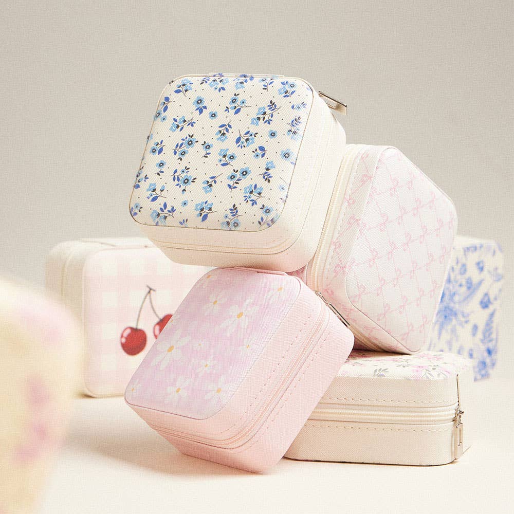 Blue Flower Pattern Jewelry Box