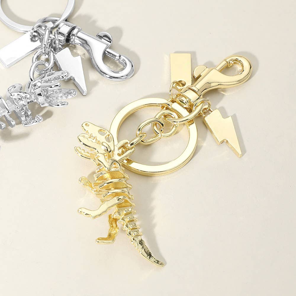 Metal T-Rex Dinosaur Keychain / Bag Charm