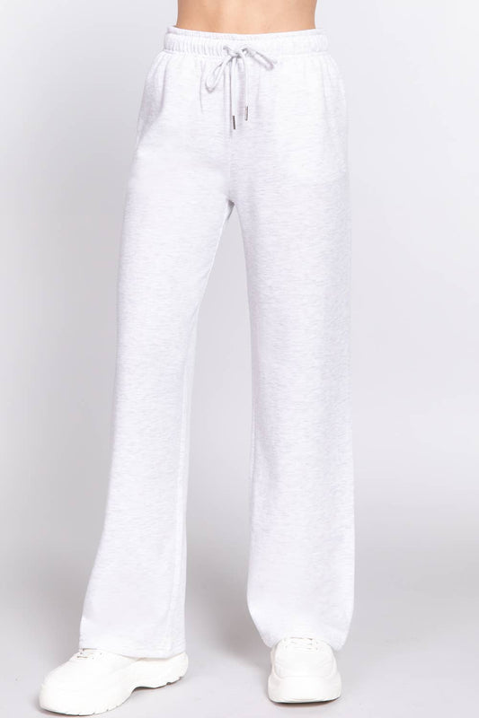 Straight Leg Inner Fleece Jogger Pants in Grey