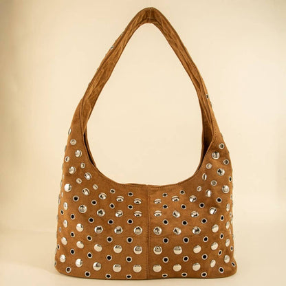 Rivet Studded Shoulder Bag - 2 colors