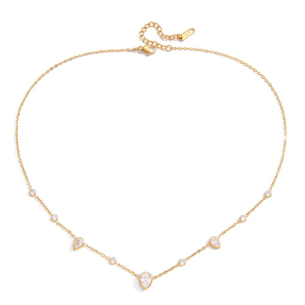 Teardrop Station Necklace