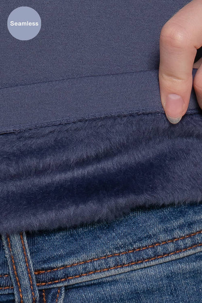 Black Long Sleeve Crew Neck Fleece Top