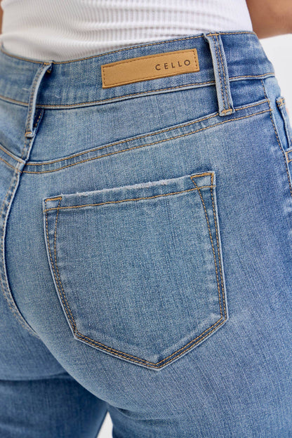 Mid Rise Boot Cut Jeans