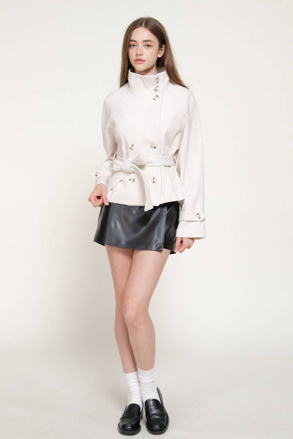 High Neck Double Breasted Jacket