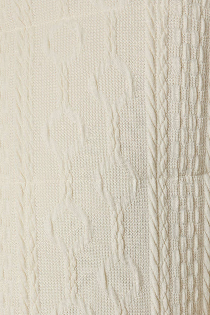 Cream Quilted Knit Jacket